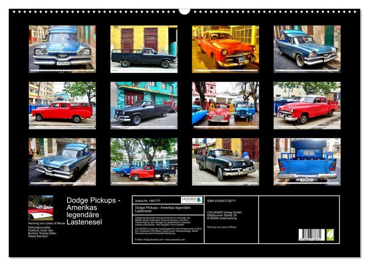 Produktbild: Dodge Pickups - Amerikas legend&auml;re Lastenesel (Wandkalender 2026 DIN A2 quer), CALVENDO Monatskalender