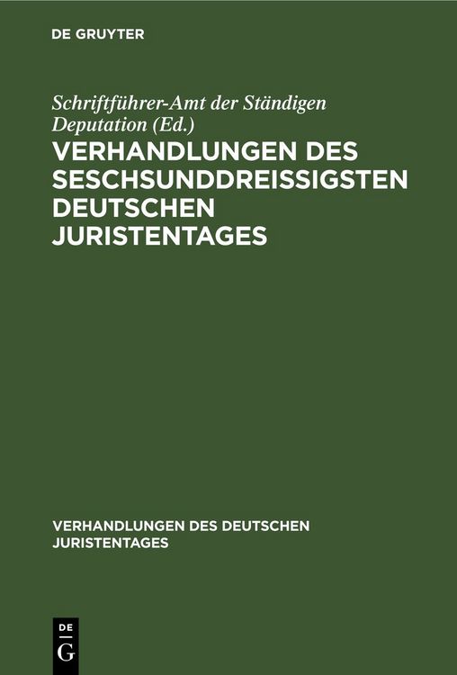Produktbild: Verhandlungen des seschsunddrei&szlig;igsten Deutschen Juristentages