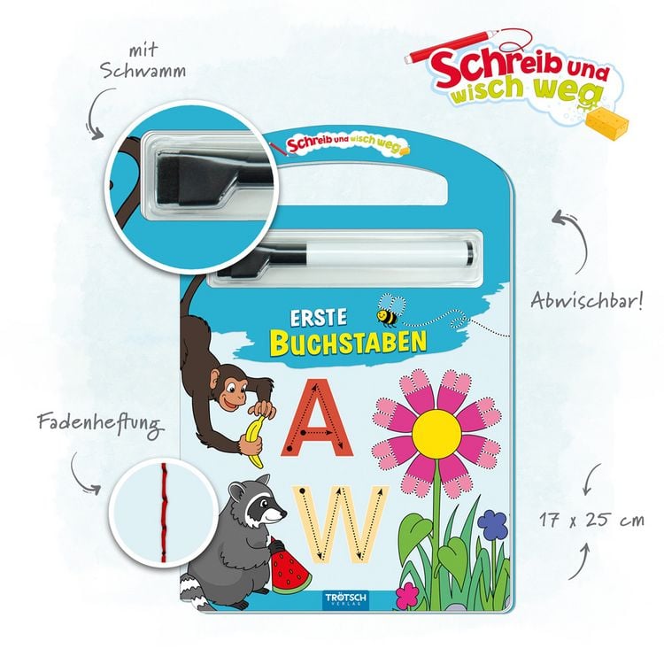 Produktbild: Tr&ouml;tsch Erste Buchstaben Schreib und wisch weg mit Stift
