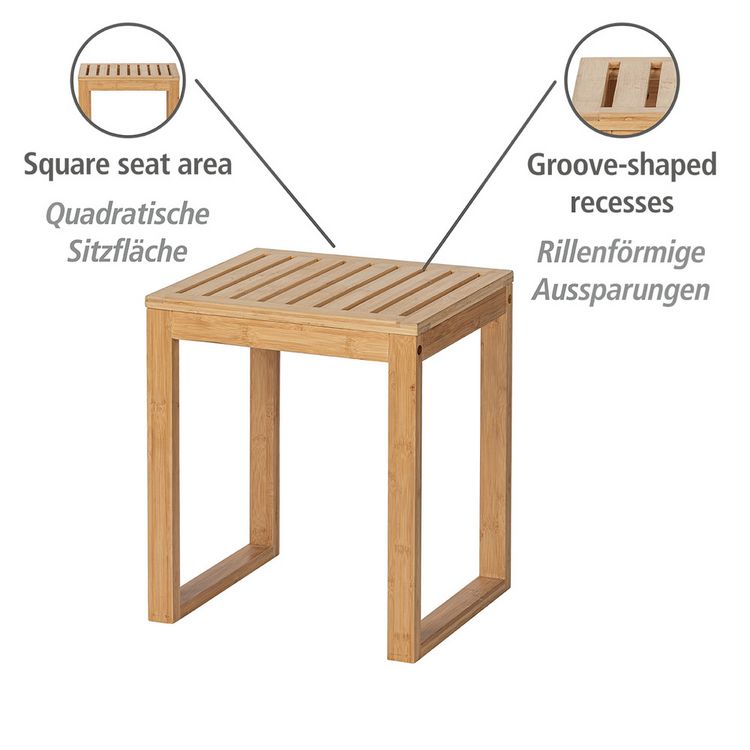 Produktbild: Badhocker Mod. Bamboo, Hocker aus Bambus