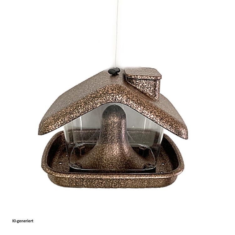 Produktbild: HTI-Living Vogelfutterhaus Nessa Metallic Gold Futterspender zum H&auml;ngen Kunststoff