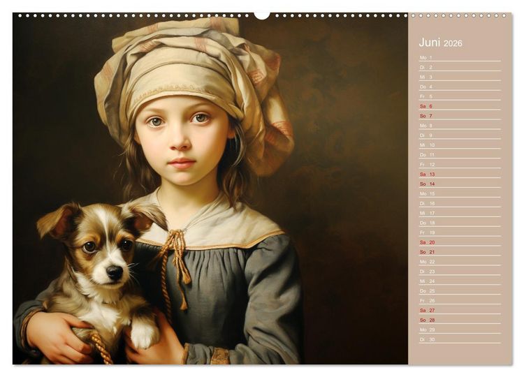 Produktbild: Dame mit Hund (Wandkalender 2026 DIN A2 quer), CALVENDO Monatskalender