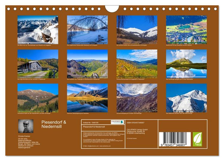 Produktbild: Piesendorf & Niedernsill (Wandkalender 2026 DIN A4 quer), CALVENDO Monatskalender