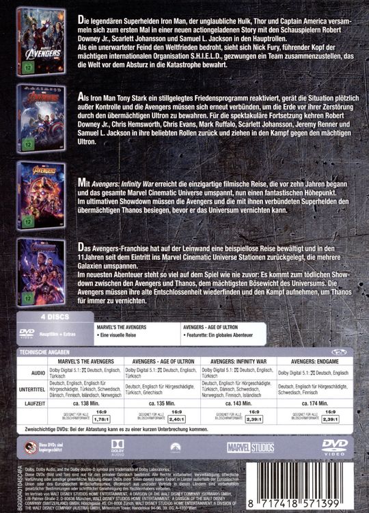 Produktbild: The Avengers 4-Movie Collection [4 DVDs]