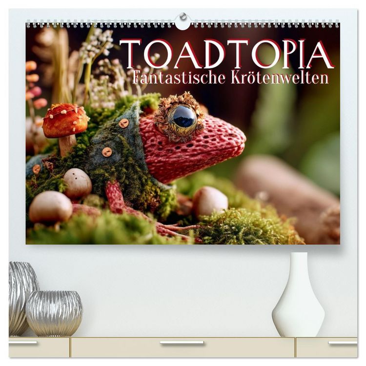 Produktbild: Toadtopia. Fantastische Kr&ouml;tenwelten (hochwertiger Premium Wandkalender 2026 DIN A2 quer), Kunstdruck in Hochglanz