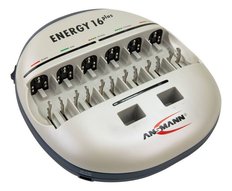 Produktbild: Ansmann Energy 16 plus Rundzellen-Ladeger&auml;t NiCd, NiMH Micro (AAA), Mignon (AA), Baby (C), Mono (D), 9 V Block