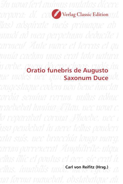 Produktbild: Oratio funebris de Augusto Saxonum Duce