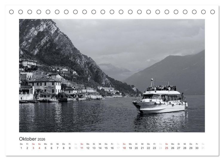 Produktbild: Limone sul Garda schwarzwei&szlig; (Tischkalender 2026 DIN A5 quer), CALVENDO Monatskalender