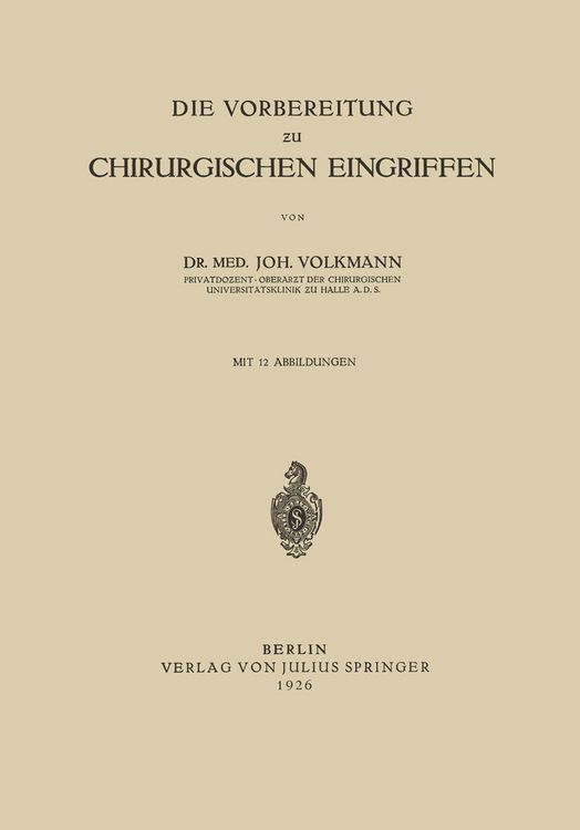 Produktbild: Die Vorbereitung zu Chirurgischen Eingriffen