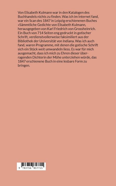 Produktbild: Elisabeth Kulmanns Leben und Werdegang 1808 bis 1825, Zweiter Teil