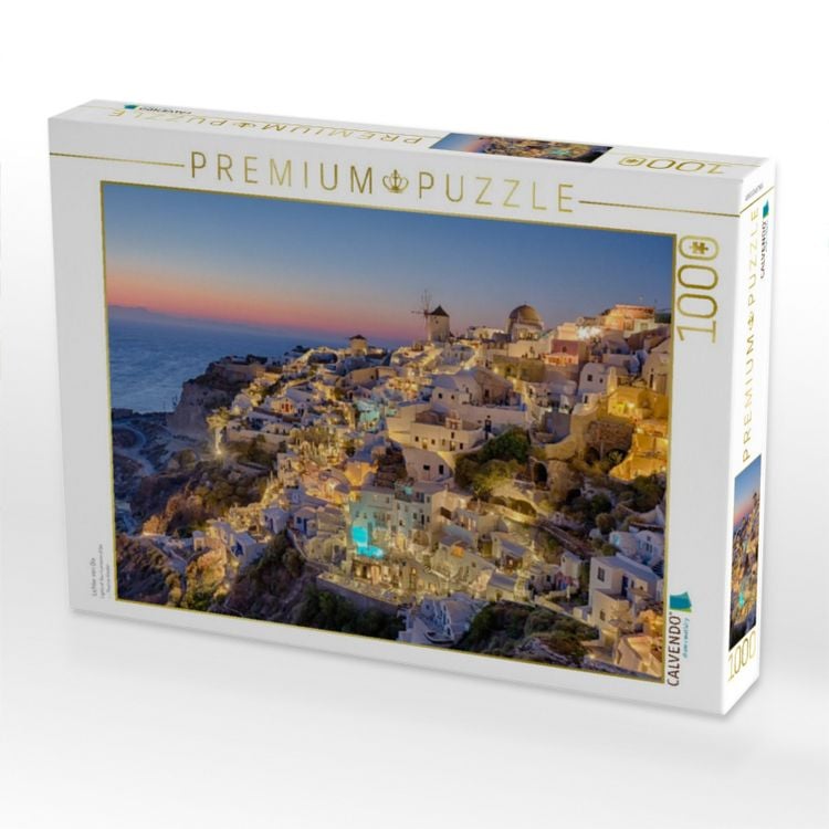 Produktbild: CALVENDO Puzzle Lichter von Oia | 1000 Teile Lege-Gr&ouml;&szlig;e 64x48cm Foto-Puzzle f&uuml;r gl&uuml;ckliche Stunden