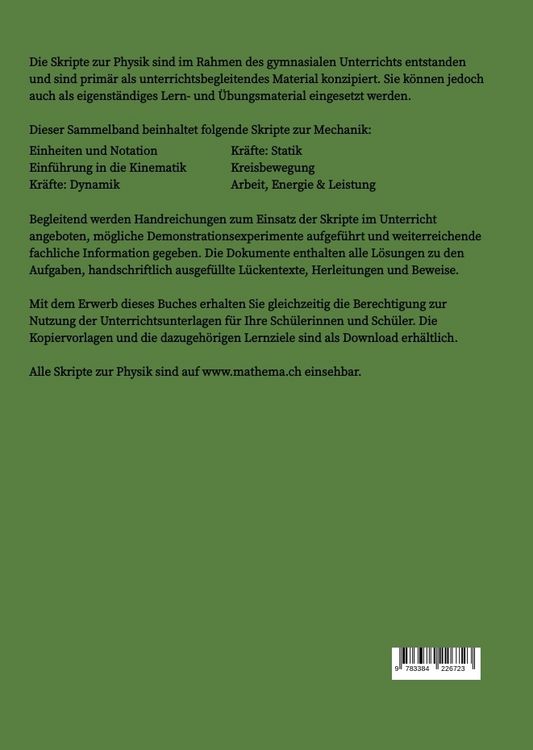Produktbild: Skripte zur Physik - Grundlagen der Mechanik