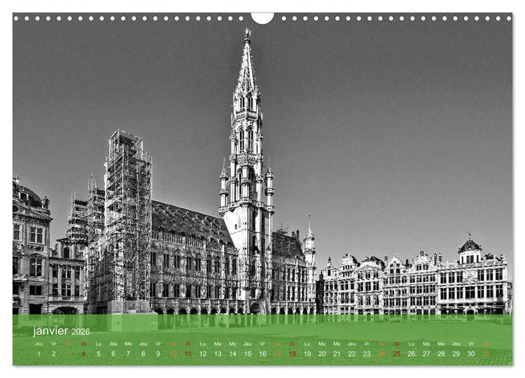 Produktbild: Bruxelles en confinement (Calendrier mural 2026 DIN A3 vertical), CALVENDO calendrier mensuel