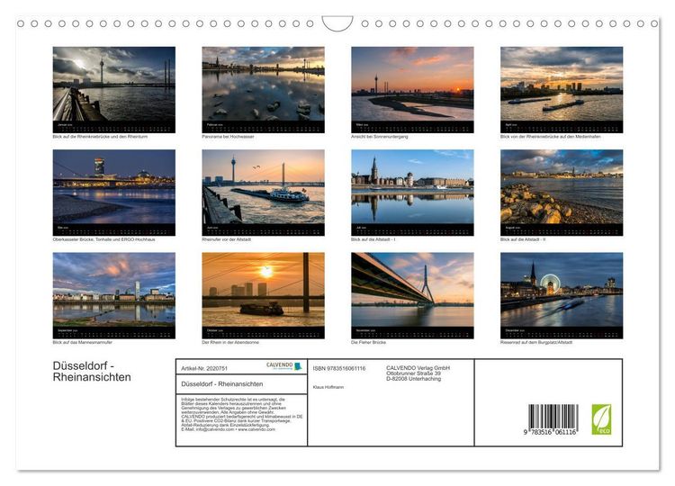 Produktbild: D&uuml;sseldorf - Rheinansichten (Wandkalender 2026 DIN A3 quer), CALVENDO Monatskalender