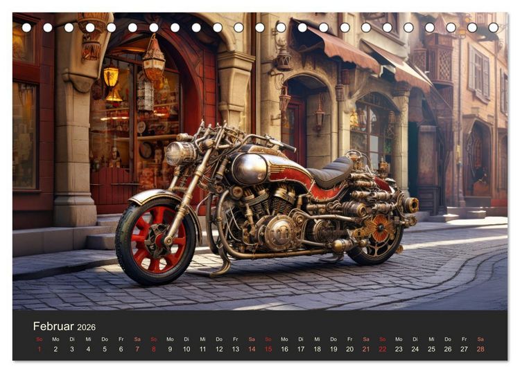 Produktbild: Steampunk Motorr&auml;der (Tischkalender 2026 DIN A5 quer), CALVENDO Monatskalender