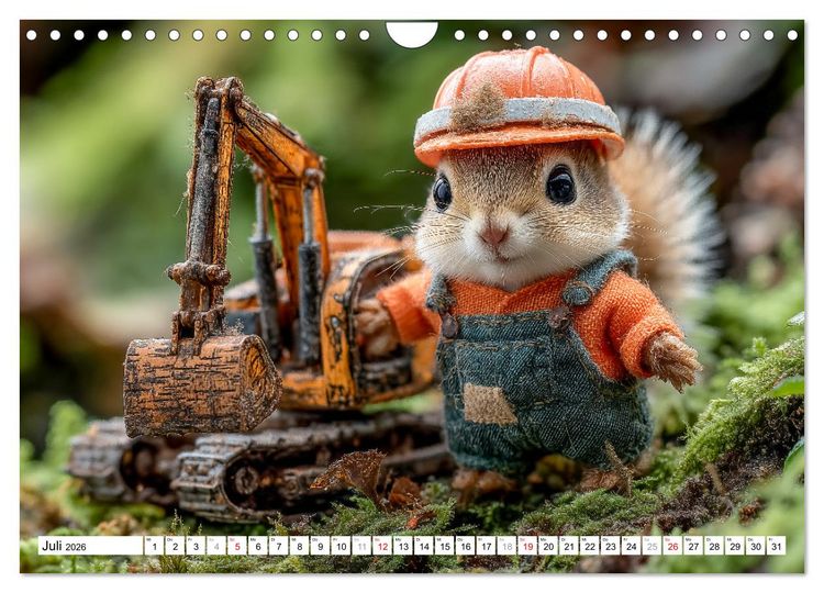 Produktbild: Eichh&ouml;rnchen - Die lustigen Tiere und ihre Berufe im Wald (Wandkalender 2026 DIN A4 quer), CALVENDO Monatskalender