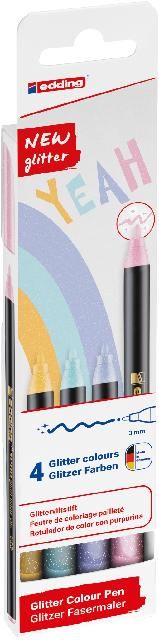 Produktbild: edding 1200 glitzer Fasermaler 4er Set pastell