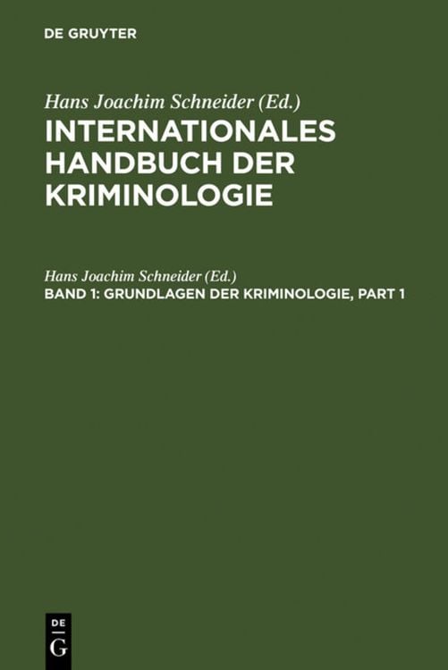 Produktbild: Internationales Handbuch der Kriminologie / Grundlagen der Kriminologie