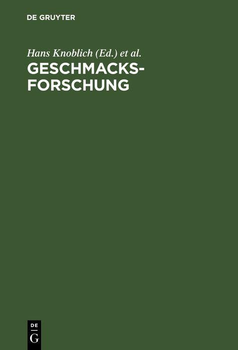 Produktbild: Geschmacksforschung