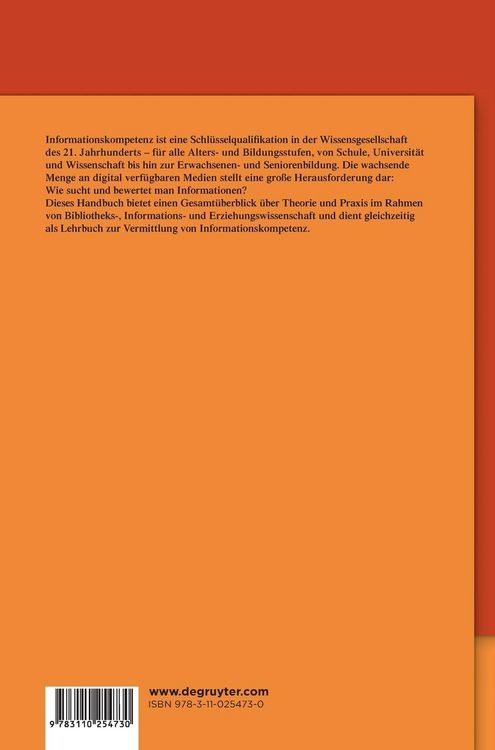 Produktbild: Handbuch Informationskompetenz
