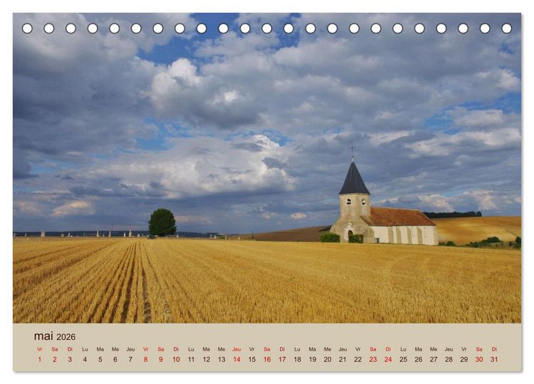 Produktbild: Paysages de l'Yonne (Calendrier de bureau 2026 DIN A5 vertical), CALVENDO calendrier mensuel