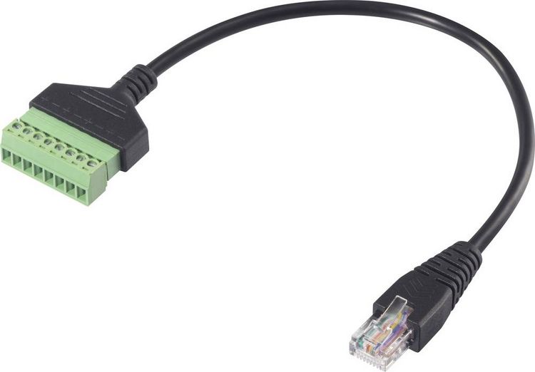 Produktbild: Renkforce RJ45 Netzwerk Adapterkabel [1x RJ45-Stecker 8p8c - 1x Klemmanschluss] 30cm Schwarz