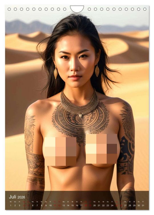 Produktbild: Tattoo Queens Asien (Wandkalender 2026 DIN A4 hoch), CALVENDO Monatskalender