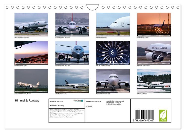 Produktbild: Himmel & Runway (Wandkalender 2027 DIN A4 quer), CALVENDO Monatskalender