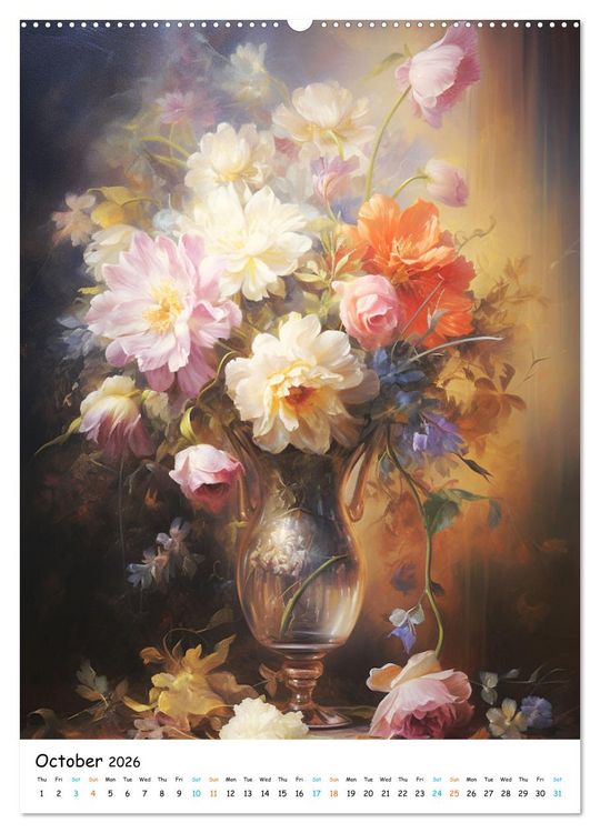 Produktbild: Blossoms & Vases (Wall Calendar 2026 DIN A2 portrait), CALVENDO 12 Month Wall Calendar