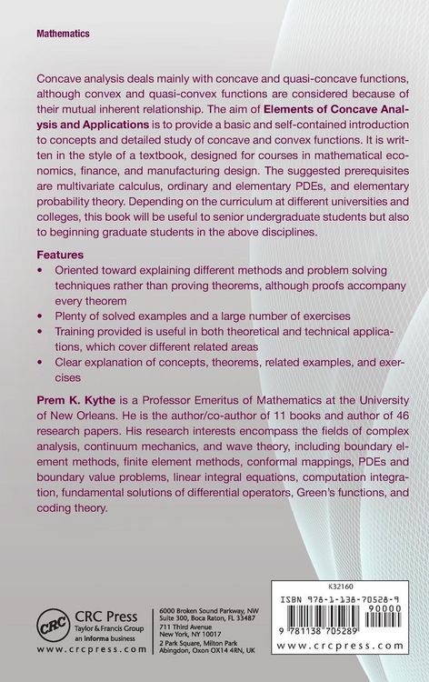 Produktbild: Elements of Concave Analysis and Applications