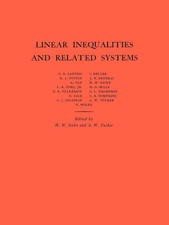 Produktbild: Linear Inequalities and Related Systems