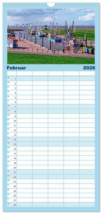 Produktbild: Familienplaner 2026 - Maritime Augenblicke - Fischkutter mit 5 Spalten (Wandkalender, 21 x 45 cm) CALVENDO
