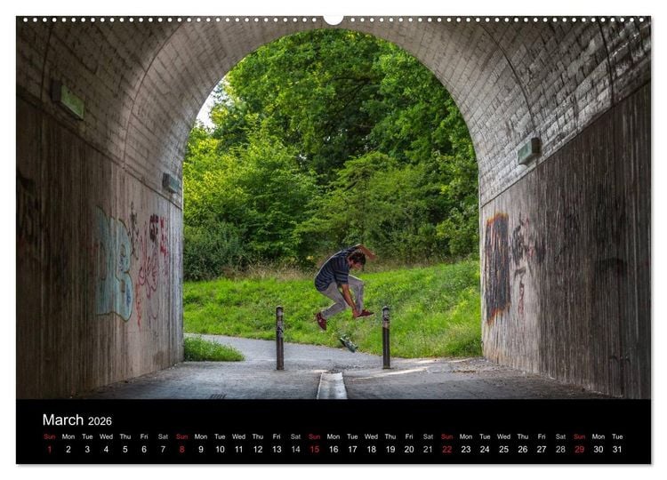 Produktbild: Skateboard - Street only (High Quality Premium Wall Calendar 2026 DIN A2 landscape),CALVENDO 12 Month Wall Calendar