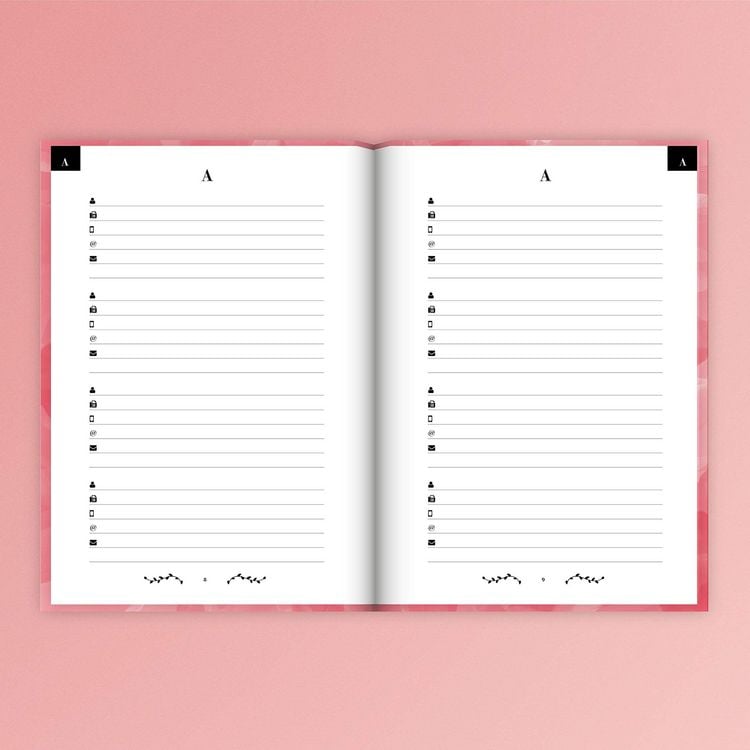 Produktbild: Adressbuch mit Geburtstagskalender | Kontaktbuch in DIN A5| Telefonregister & Adressbuch mit Telefonnummer, Adresse, E-Mail | Telefonbuch rosa