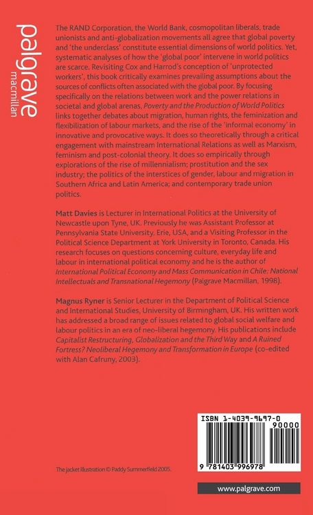 Produktbild: Poverty and the Production of World Politics