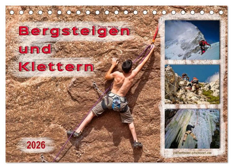 Produktbild: Bergsteigen und Klettern (Tischkalender 2026 DIN A5 quer), CALVENDO Monatskalender