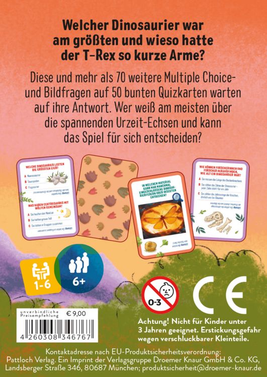 Produktbild: Das Quiz f&uuml;r kleine Forscher &ndash; Dinosaurier