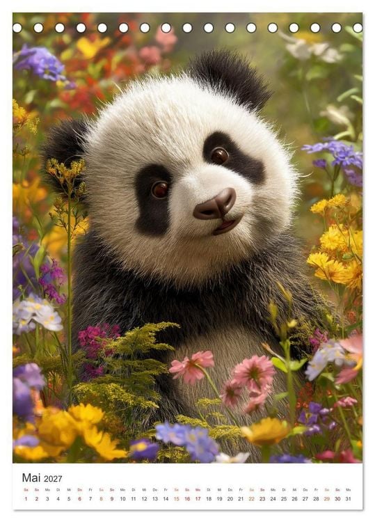 Produktbild: Panda Momente (Tischkalender 2027 DIN A5 hoch), CALVENDO Monatskalender