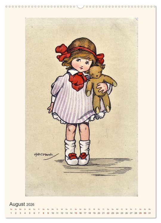 Produktbild: Erste Liebe - Teddyb&auml;ren auf alten Ansichtskarten (hochwertiger Premium Wandkalender 2026 DIN A2 hoch), Kunstdruck in Hochglanz