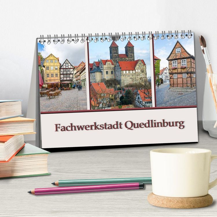 Produktbild: Fachwerkstadt Quedlinburg (Tischkalender 2026 DIN A5 quer), CALVENDO Monatskalender