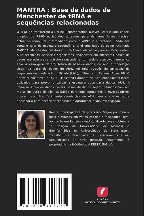 Produktbild: MANTRA : Base de dados de Manchester de tRNA e sequ&ecirc;ncias relacionadas