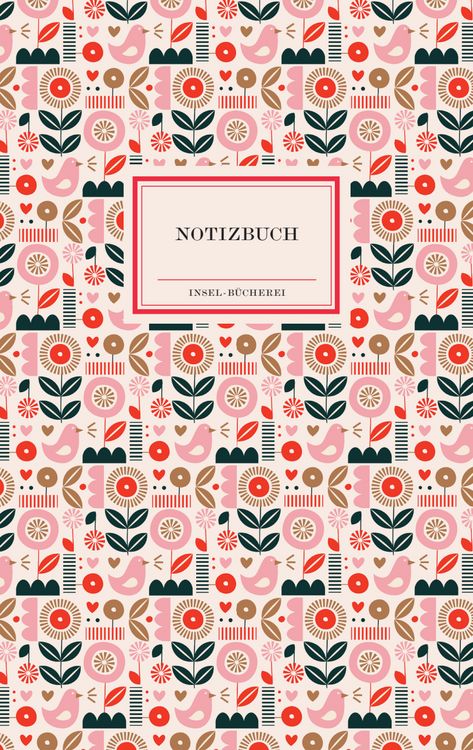 Produktbild: Notizbuch Insel-B&uuml;cherei &raquo;Puderrosa Blumen retro&laquo;