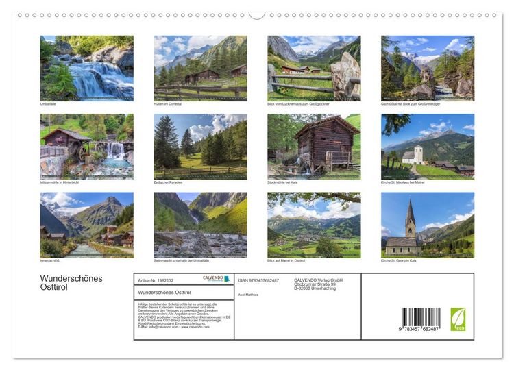 Produktbild: Wundersch&ouml;nes Osttirol (hochwertiger Premium Wandkalender 2026 DIN A2 quer), Kunstdruck in Hochglanz