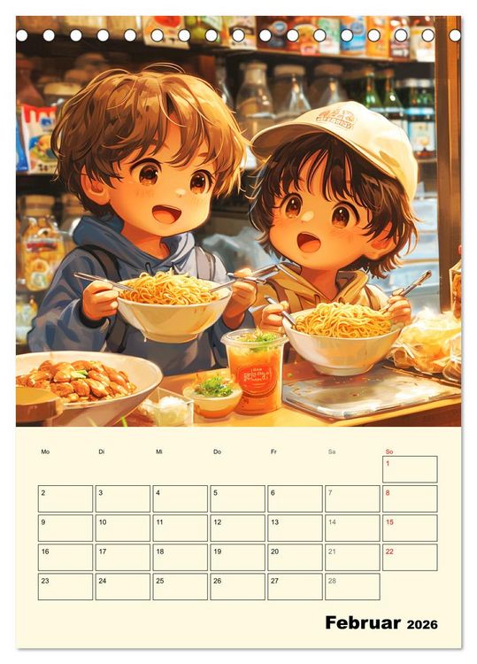 Produktbild: Coole Manga Kids. Lustige Abenteuer im Pixelreich (Tischkalender 2026 DIN A5 hoch), CALVENDO Monatskalender