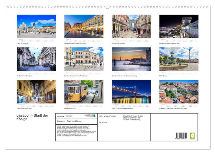 Produktbild: Lissabon - Stadt der K&ouml;nige (Wandkalender 2026 DIN A2 quer), CALVENDO Monatskalender
