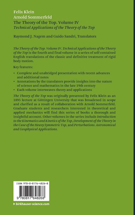 Produktbild: The Theory of the Top. Volume IV