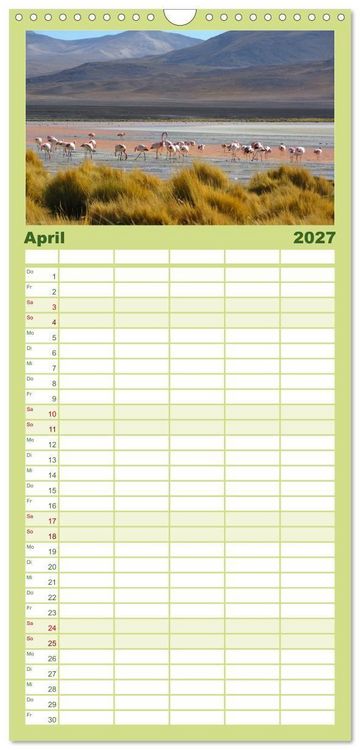 Produktbild: Familienplaner 2027 - Bolivien - Die geheime Perle S&uuml;damerikas mit 5 Spalten (Wandkalender, 21 x 45 cm) CALVENDO