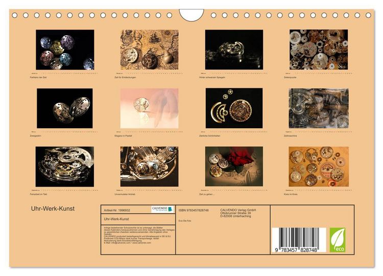 Produktbild: Uhr-Werk-Kunst (Wandkalender 2026 DIN A4 quer), CALVENDO Monatskalender