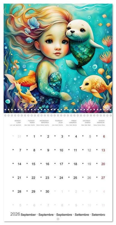 Produktbild: Aventures de sir&egrave;nes (Calendrier mural carr&eacute; 2026 30x30 cm) Calendrier double avec une page pour vos prises de notes