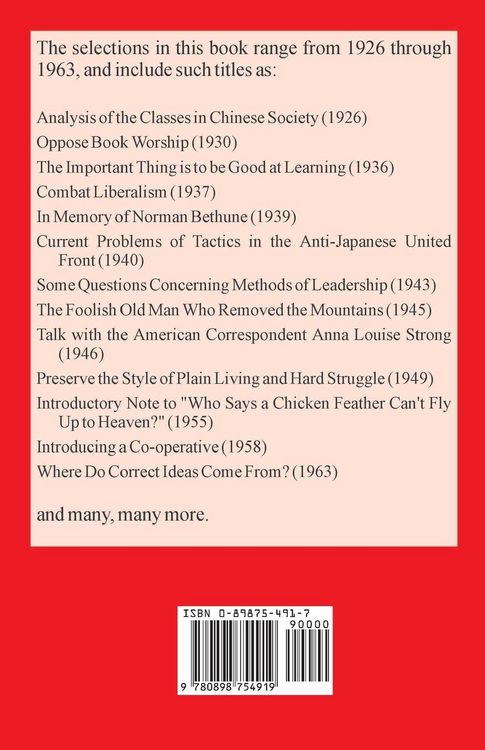 Produktbild: Selected Readings from the Works of Mao Tsetung